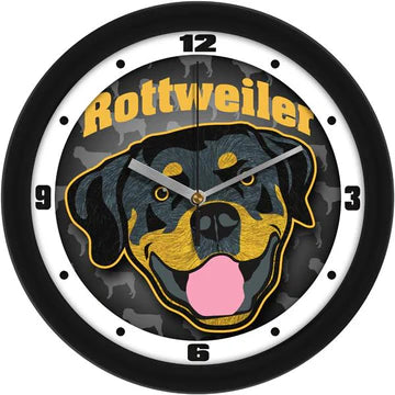 Rottweiler Dog 11.5" Wall Clock with Silent Sweep