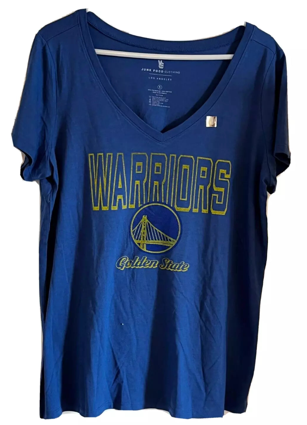 New - Golden State Warriors Womens Short Sleeve Blue T-Shirt by Junk Food Clothing - XL - New