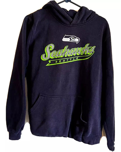 Preowned -Seattle Seahawks Blue Boys Graphic Hoodie by OuterStuff- Size XL (18-20) - Preowned