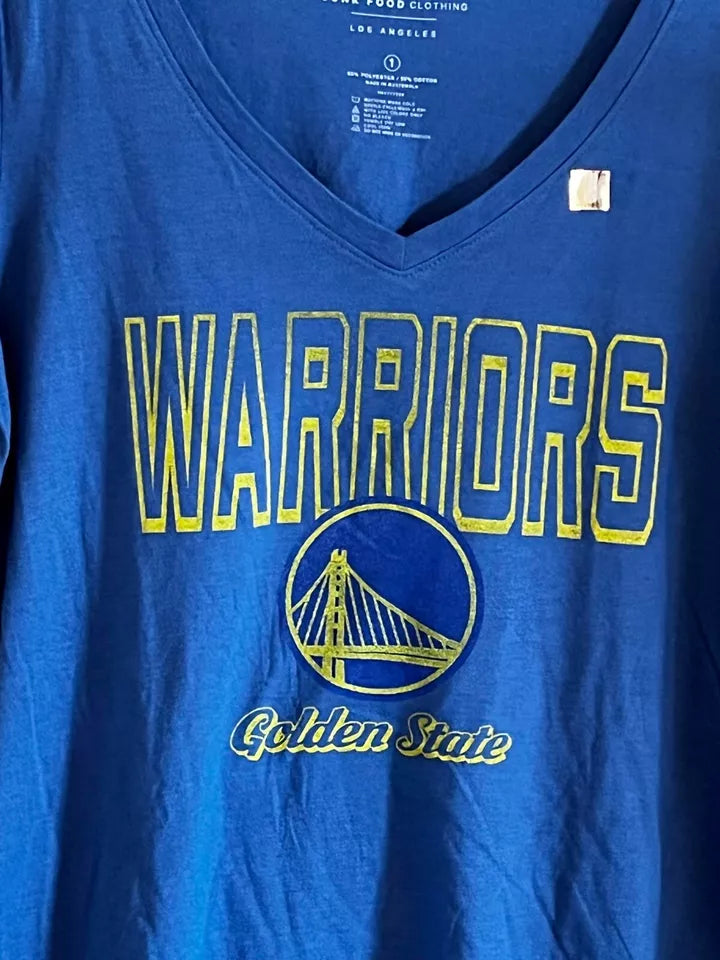 New - Golden State Warriors Womens Short Sleeve Blue T-Shirt by Junk Food Clothing - XL - New