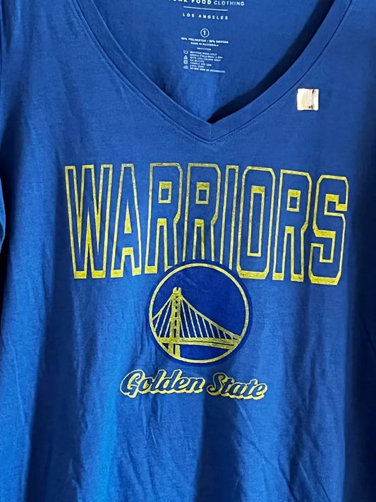 New - Golden State Warriors Womens Short Sleeve Blue T-Shirt by Junk Food Clothing - XL - New