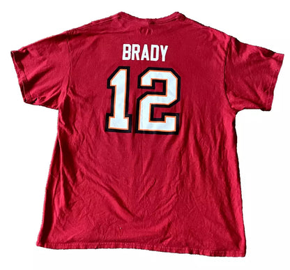 Preowned - Tampa Bay Buccaneers- Tom Brady #12 Player T-Shirt - NFL Team Apparel - Preowned