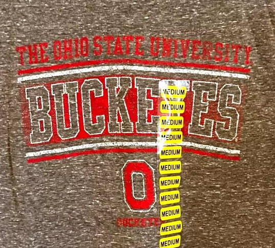 New -Ohio State Buckeyes Mens Gray Graphic Short Sleeve T-Shirt by Champion - Size M - New