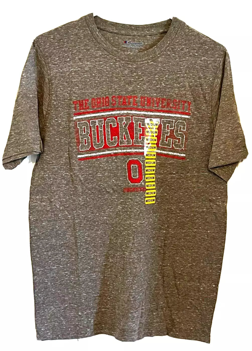 New -Ohio State Buckeyes Mens Gray Graphic Short Sleeve T-Shirt by Champion - Size M - New