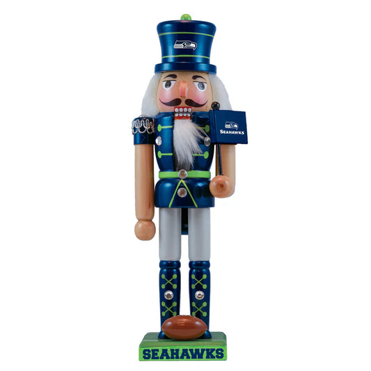 Show your team pride with this collectible Seattle Seahawks wooden nutcracker by Masterpieces