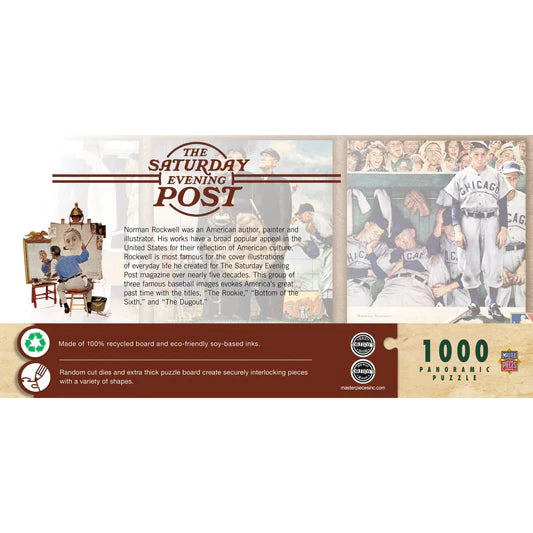 Saturday Evening Post - Baseball Collection 1000 Piece Panoramic Jigsaw Puzzle by Masterpieces