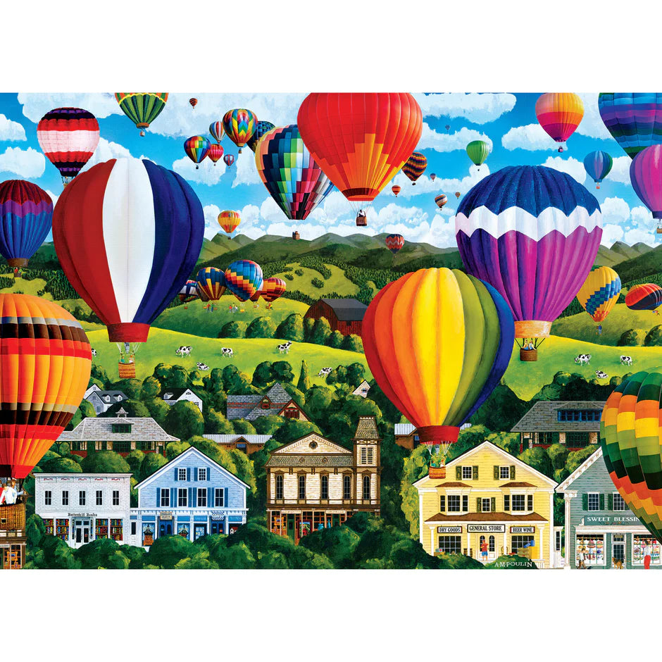 AM Poulin - Hot Air Adrift 1000 Piece Jigsaw Puzzle by Masterpieces