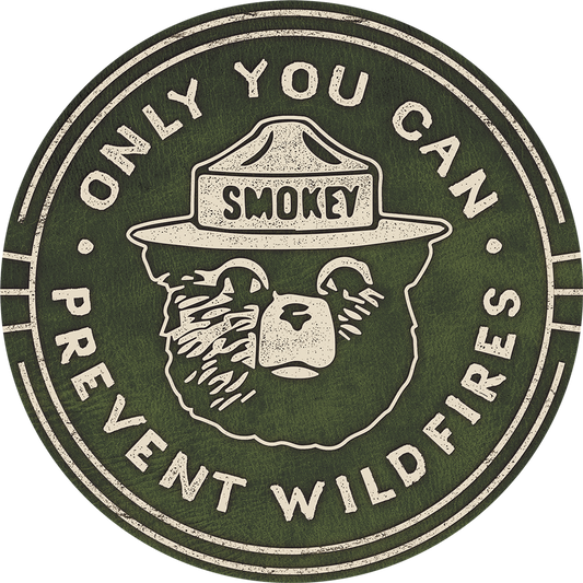 Smokey Bear 11.75" Round Metal Aluminum Sign - 2387