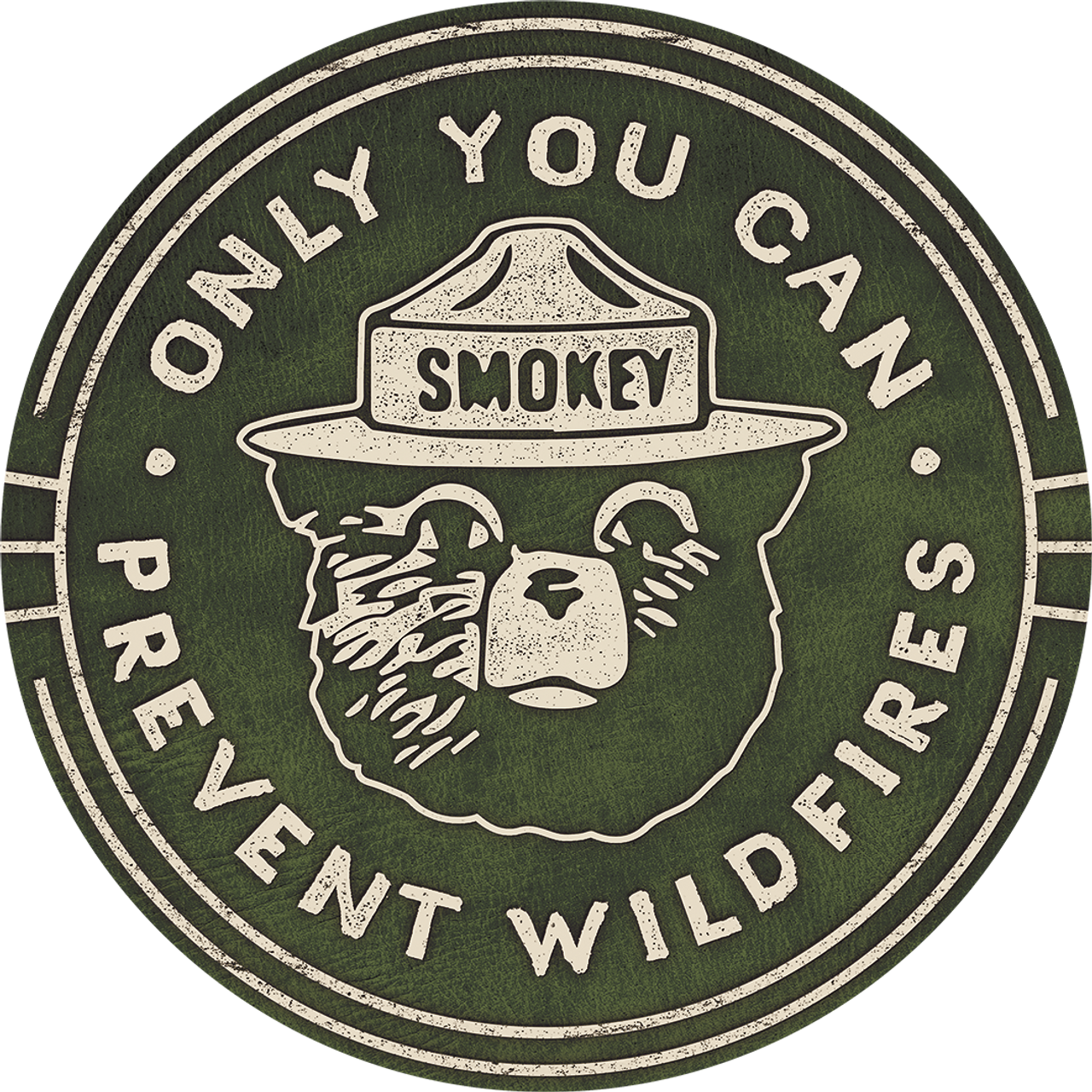 Smokey Bear 11.75" Round Metal Aluminum Sign - 2387