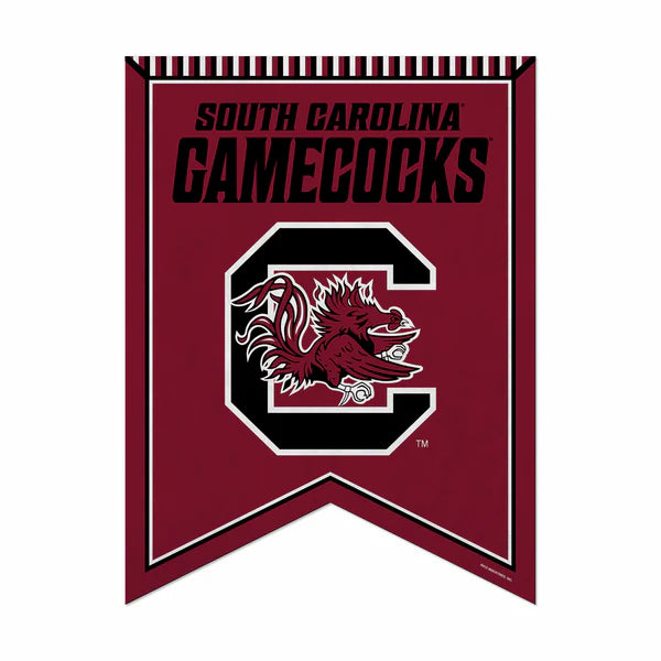 South Carolina Gamecocks 18"x24" felt pennant with official team graphics and rich school colors.