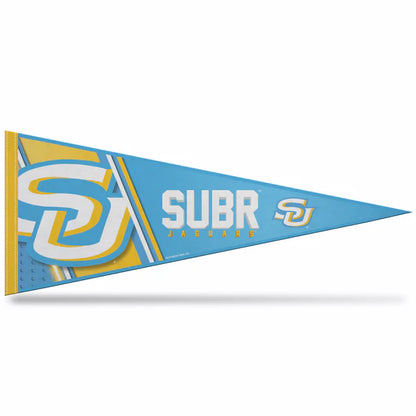 Southern Jaguars 12x30 soft felt NCAA pennant with bold team colors and graphics, officially licensed by Rico.