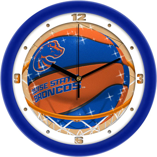 Boise State Broncos Slam Dunk Basketball Design Wall Clock by Suntime