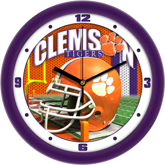 Clemson Tigers 11.5" Football Helmet Design Wall Clock by Suntime