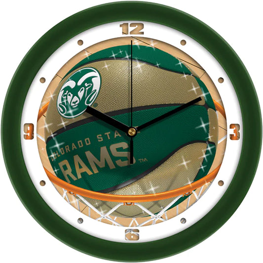 Colorado State Rams Slam Dunk Basketball Design Wall Clock by Suntime