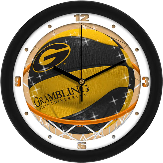 Grambling State Tigers Slam Dunk Basketball Design Wall Clock by Suntime