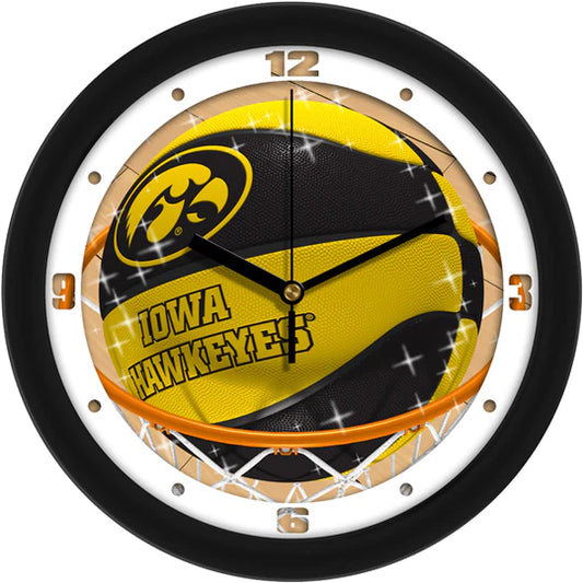 Iowa Hawkeyes Slam Dunk Basketball Design Wall Clock by Suntime