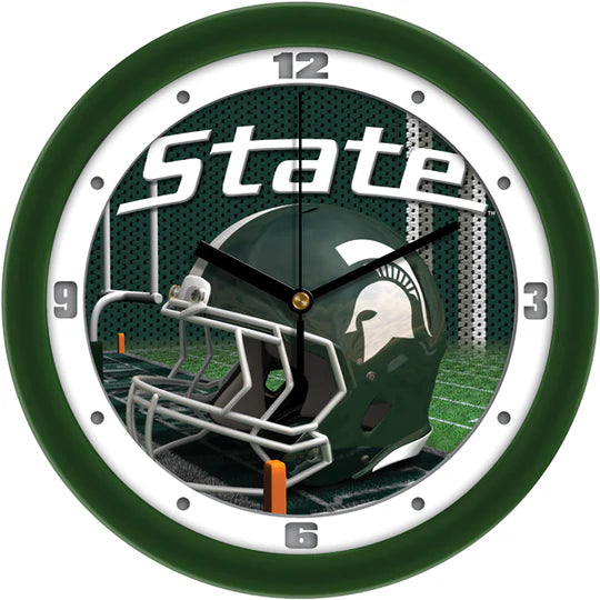 Michigan State Spartans 11.5" Football Helmet Design Wall Clock by Suntime