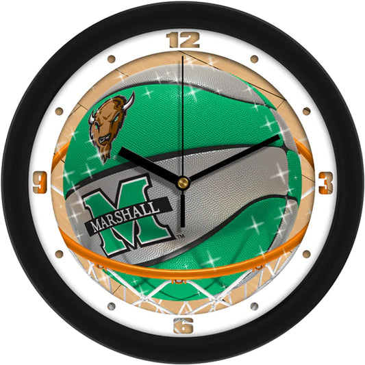 Marshall Thundering Herd Slam Dunk Basketball Design Wall Clock by Suntime