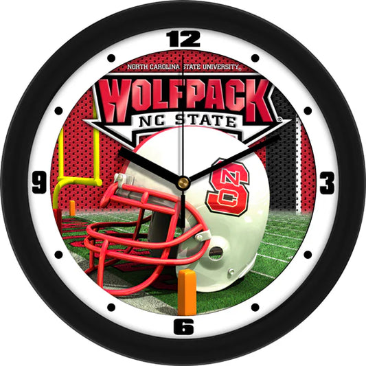 North Carolina State Wolfpack 11.5" Football Helmet Design Wall Clock by Suntime