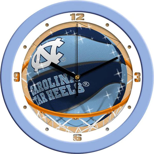 North Carolina Tar Heels Slam Dunk Basketball Design Wall Clock by Suntime