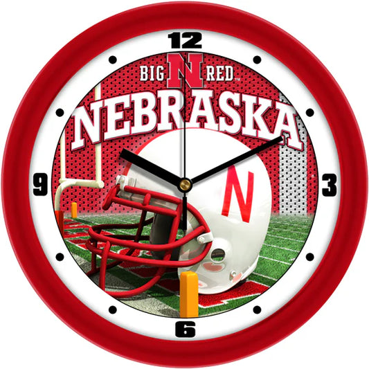 Nebraska Cornhuskers 11.5" Football Helmet Design Wall Clock by Suntime