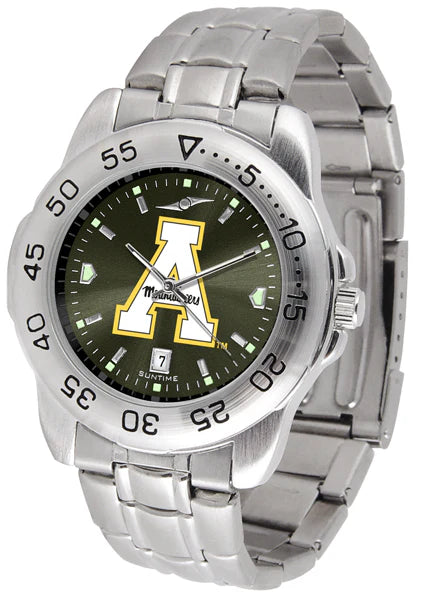 Appalachian State Mountaineers Men's Sport Watch with ion-plated case, luminous hands, and customizable band options