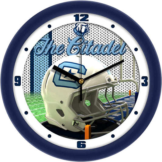 Citadel Bulldogs 11.5" Football Helmet Design Wall Clock by Suntime