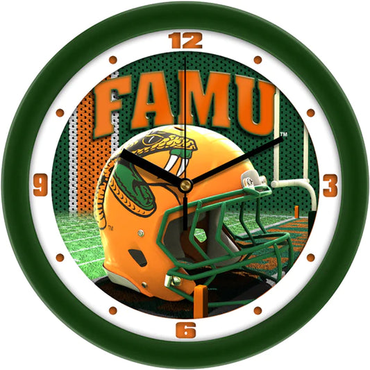 Florida A&M Rattlers 11.5" Football Helmet Design Wall Clock by Suntime