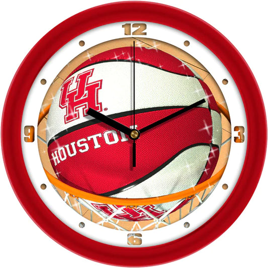 Houston Cougars Slam Dunk Basketball Design Wall Clock by Suntime
