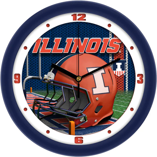 Illinois Fighting Illini 11.5" Football Helmet Design Wall Clock by Suntime