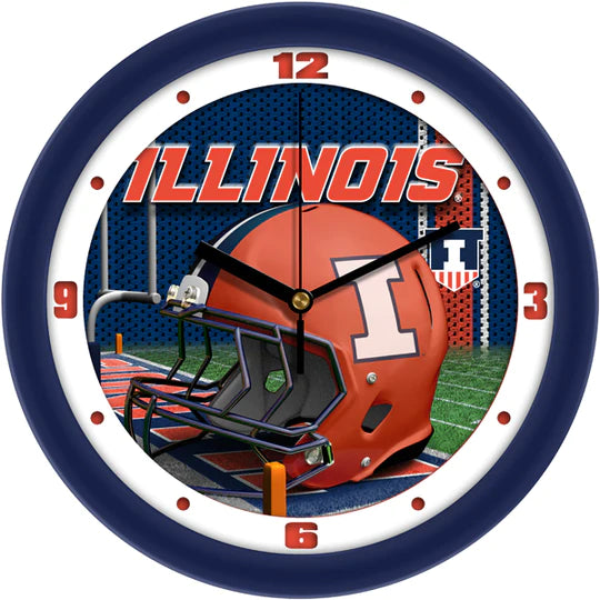 Illinois Fighting Illini 11.5" Football Helmet Design Wall Clock by Suntime
