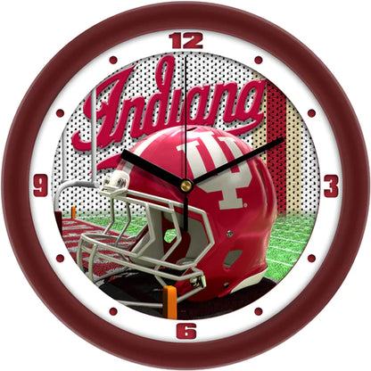 Indiana Hoosiers NCAA football helmet wall clock 11.5-inch by Suntime with mineral glass and quartz movement