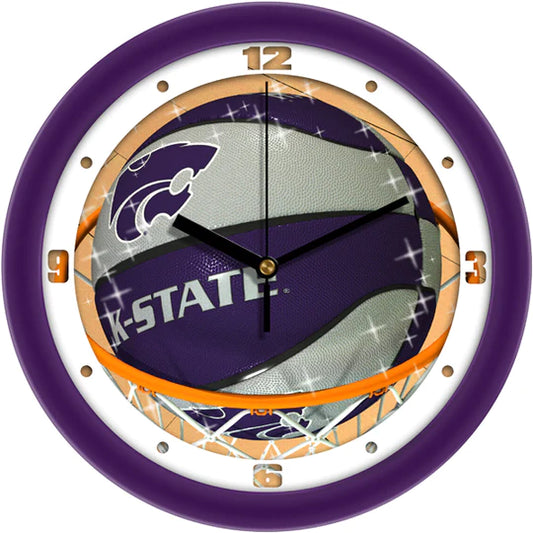 Kansas State Wildcats Slam Dunk Basketball Design Wall Clock by Suntime