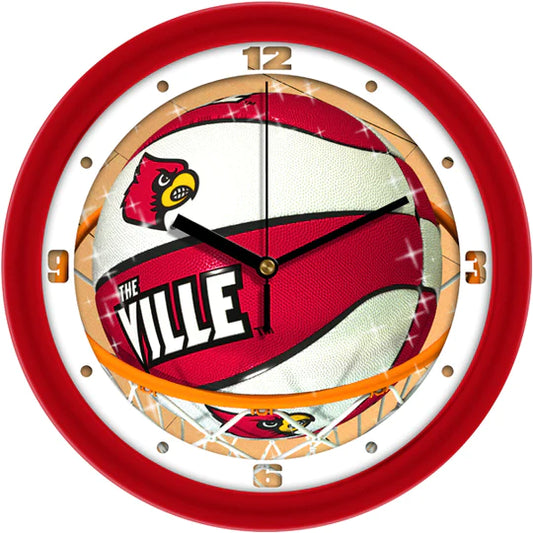 Louisville Cardinals Slam Dunk Basketball Design Wall Clock by Suntime