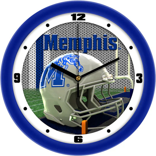 Memphis Tigers 11.5" wall clock by Suntime with 3D team graphics, quartz movement, mineral glass crystal, and official licensing. Battery not included.