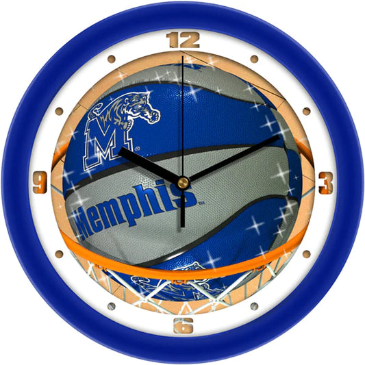 Memphis Tigers Slam Dunk Basketball Design Wall Clock by Suntime