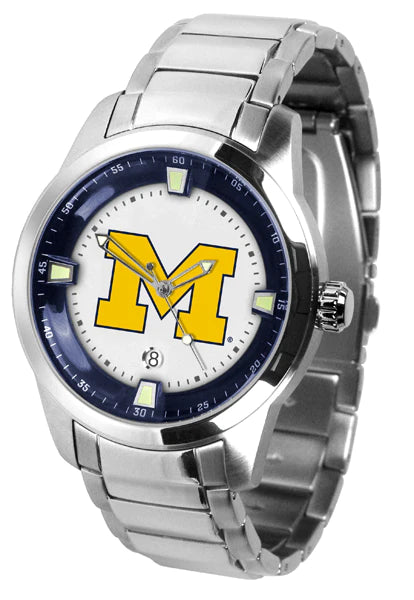 Michigan Wolverines Men's Titan Steel Watch by Suntime