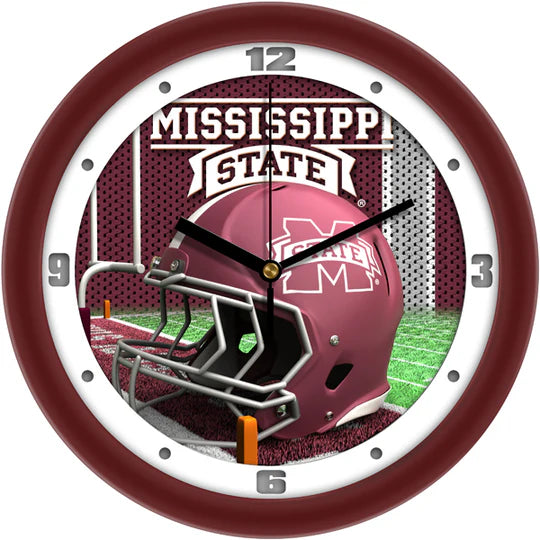 Mississippi State Bulldogs 11.5" Football Helmet Design Wall Clock by Suntime