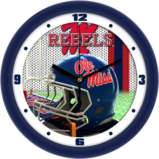 Mississippi Rebels - Ole Miss 11.5" Football Helmet Design Wall Clock by Suntime