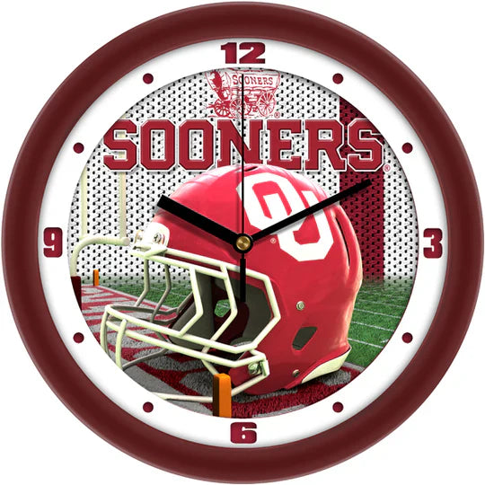 Oklahoma Sooners 11.5" Football Helmet Design Wall Clock by Suntime