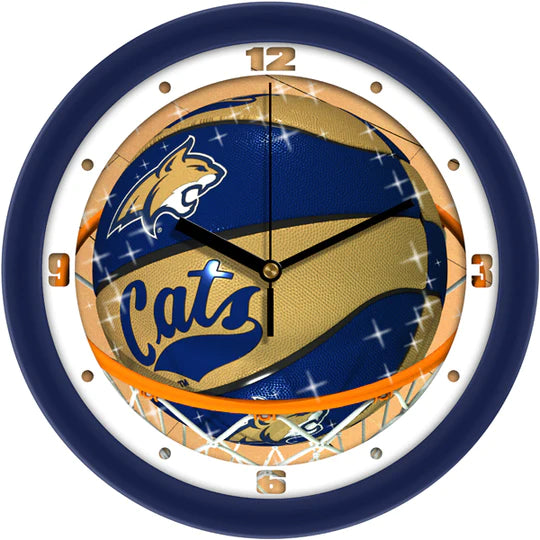 Montana State Bobcats Slam Dunk Basketball Design Wall Clock by Suntime