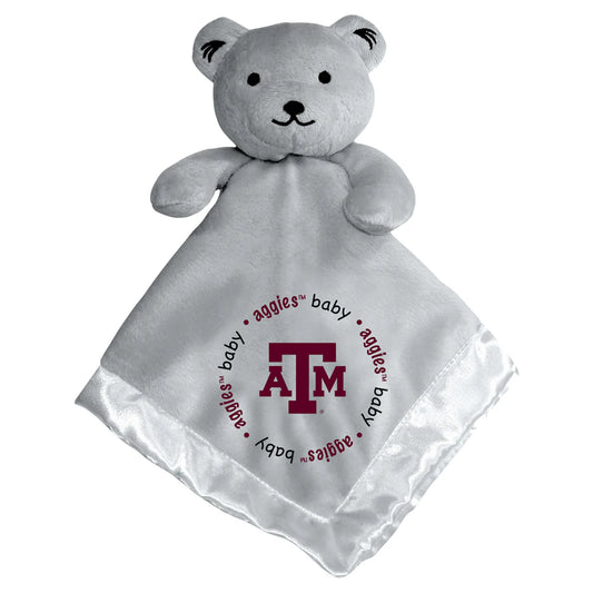 Texas A&M Aggies Security Bear with soft plush, satin lining, and embroidered logo, perfect for comfort and team pride.