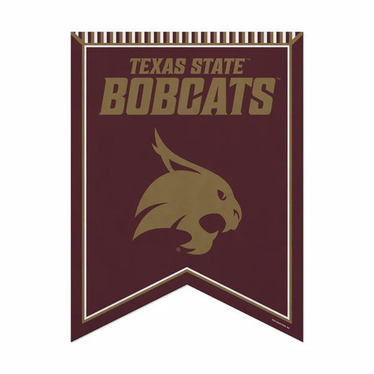 Texas State Bobcats 18"x24" NCAA rafter pennant with vivid team graphics on durable felt material.
