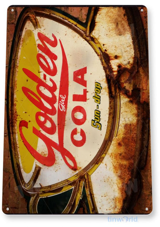 Rusty Cola Sign Distressed Metal Tin Sign - A076