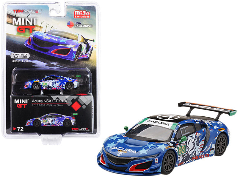 1/64 Acura NSX GT3 #93 “Statue of Liberty” diecast, 2017 IMSA, limited to 3,600, by True Scale Miniatures.

