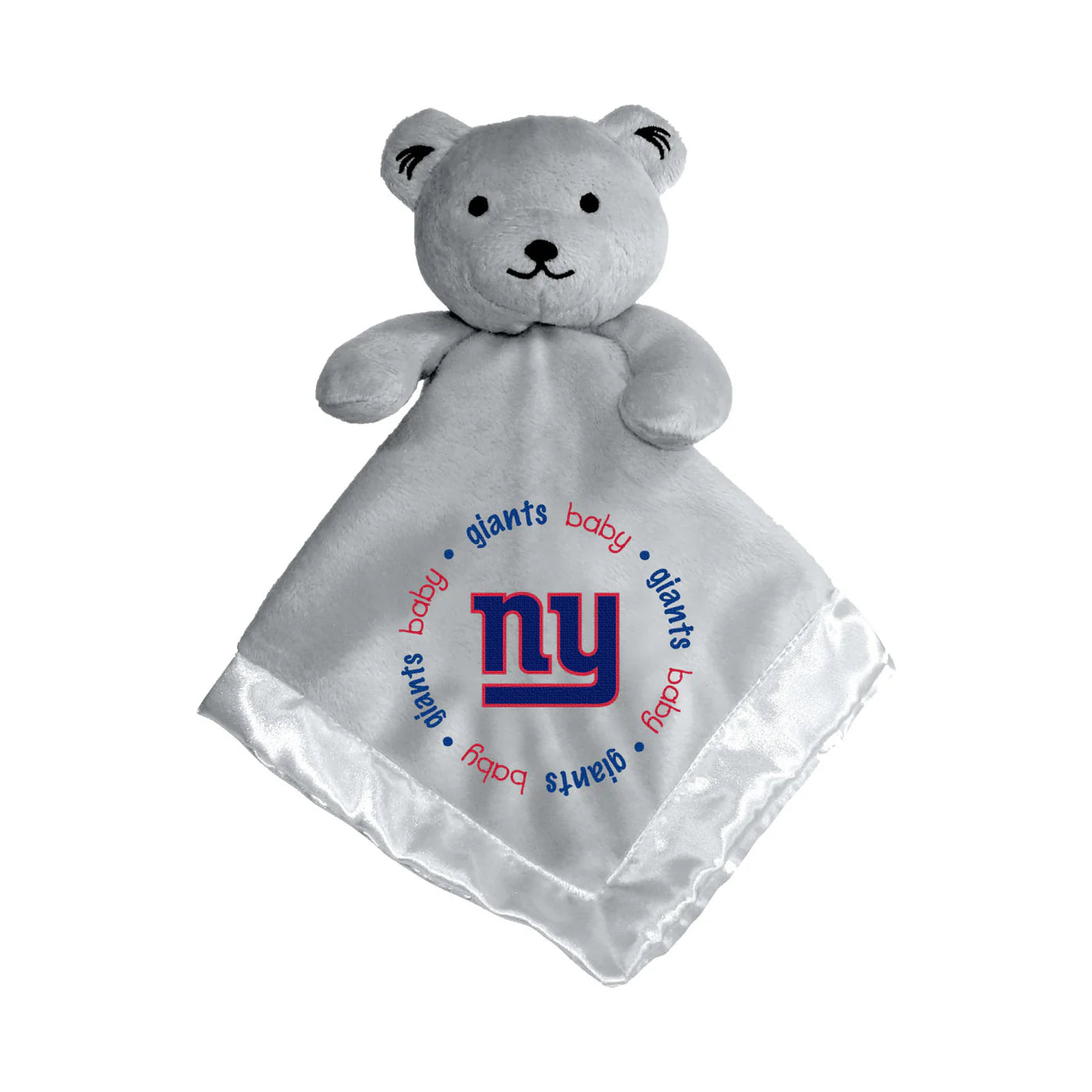 New York Giants NFL Security Bear with embroidered logo, plush top, and silky satin underside—ideal for young Giants fans.