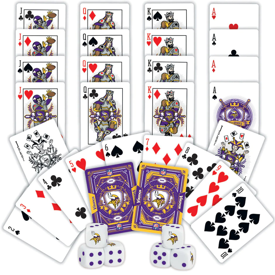 Minnesota Vikings - 2-Pack Playing Cards & Dice Set by Masterpieces