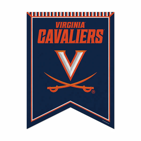 Virginia Cavaliers 18"x24" NCAA felt pennant with bold orange and navy graphics on soft, durable felt.