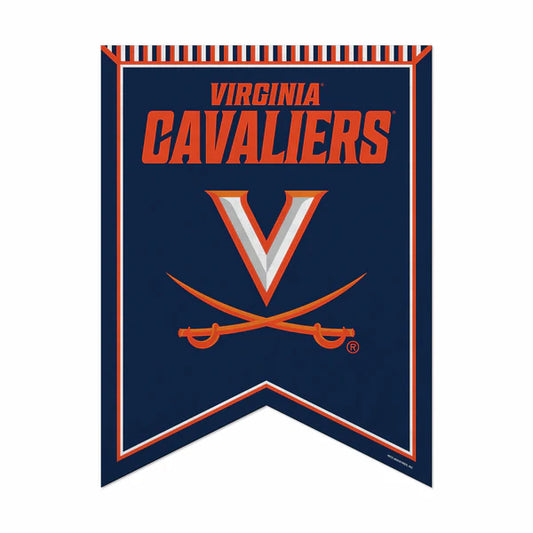 Virginia Cavaliers 18"x24" NCAA felt pennant with bold orange and navy graphics on soft, durable felt.