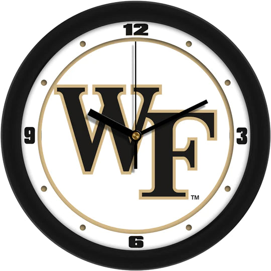 Wake Forest Demon Deacons 11.5" NCAA wall clock with team colors, logo, quartz movement, and mineral glass face.
